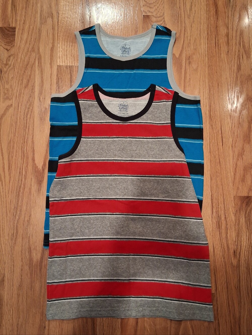 Two Boys' Faded Glory Size Large Striped Tank Tops